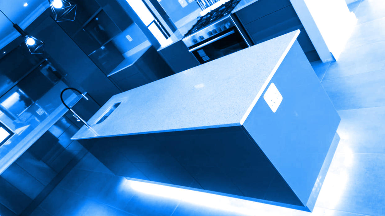 Image of the kitchen of a newly built home, by builders Schoeman Trio in Mossel Bay.